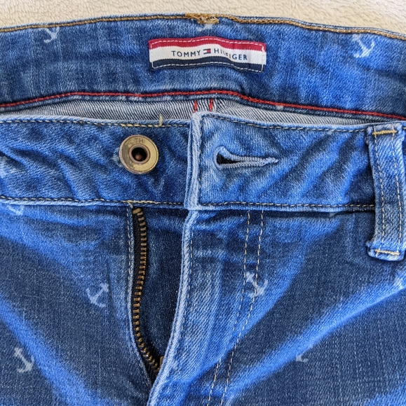 Tommy Hilfiger Crop Jeans Nautical Anchors Size 10 - Picture 7 of 10